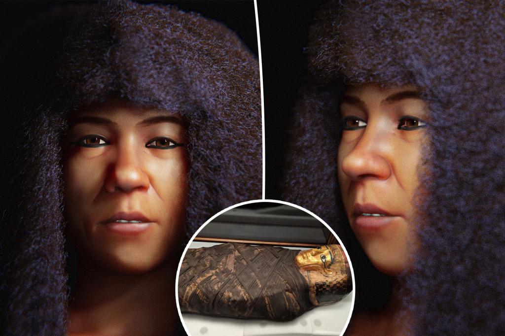 Face of 'gilded lady' mummy digitally reconstructed by scientists 1,500 years after her death